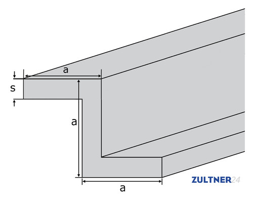 Aluminium z-profile EN-AW 6060 (AlMgSi0,5) 20x20x20x2 mm extruded T66 factory length 6m