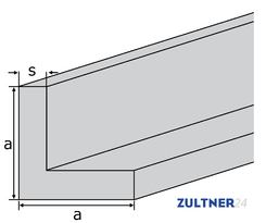 Alu-Winkel EN-AW 6060 (AlMgSi0,5) 25x25x2 mm pulverbeschichtet Trafficwhite RAL9016 EZL a 6 m