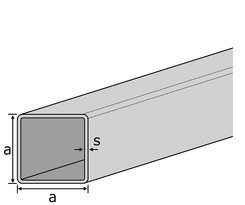 1.4301 Deko- Kvadratna cev 40x40x2 mm VF-varjeno brušeno dolžina 6 m + zaščitni ovoj